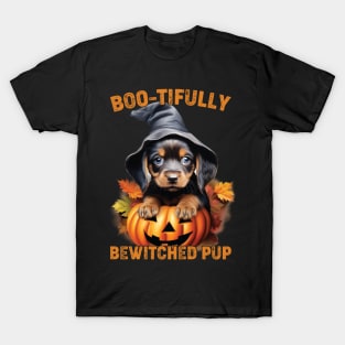 Boo-tifully Bewitched Puppy Dog Halloween T-Shirt